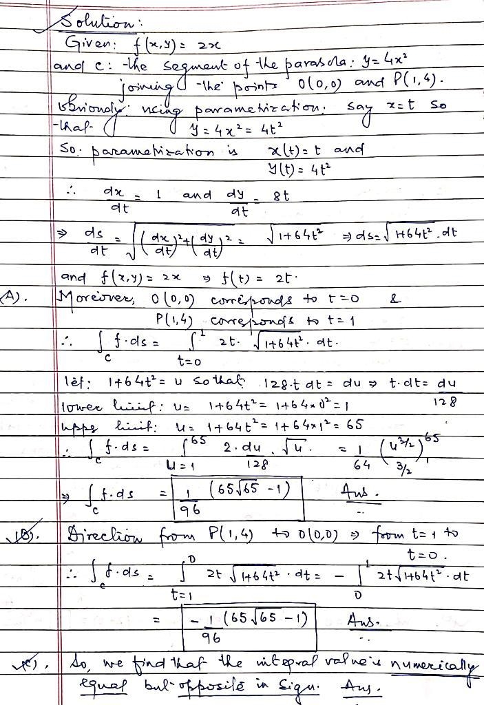 Let f (x comma y )f(x,y)equals=xx and let C be the segment of the parabola y equals-example-1