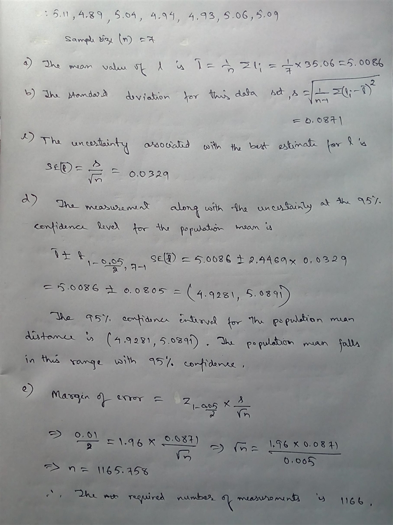 1.(1 0) You measure the distance, l, a projectile travels several times using the-example-1