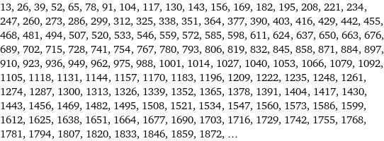 What is the 40th term of this sequence, 13, 26, 39, 52-example-1