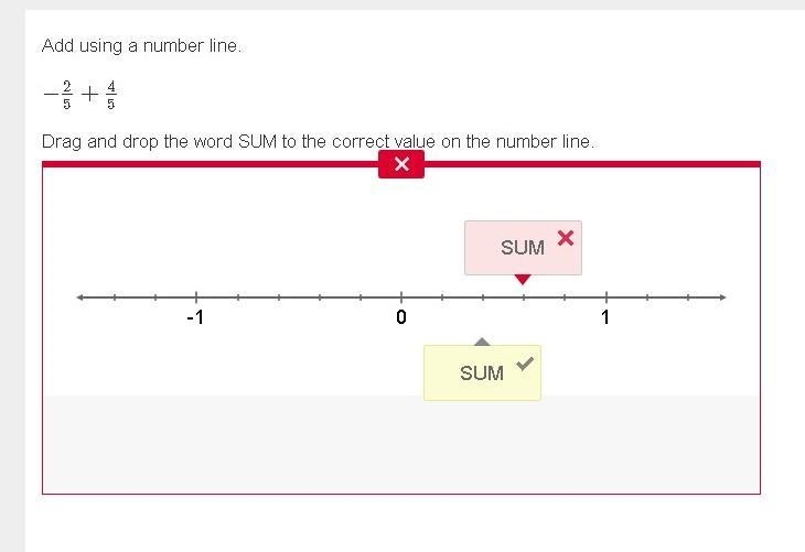 Add​​ using a number line. −25+45 Drag and drop the word SUM to the correct value-example-1