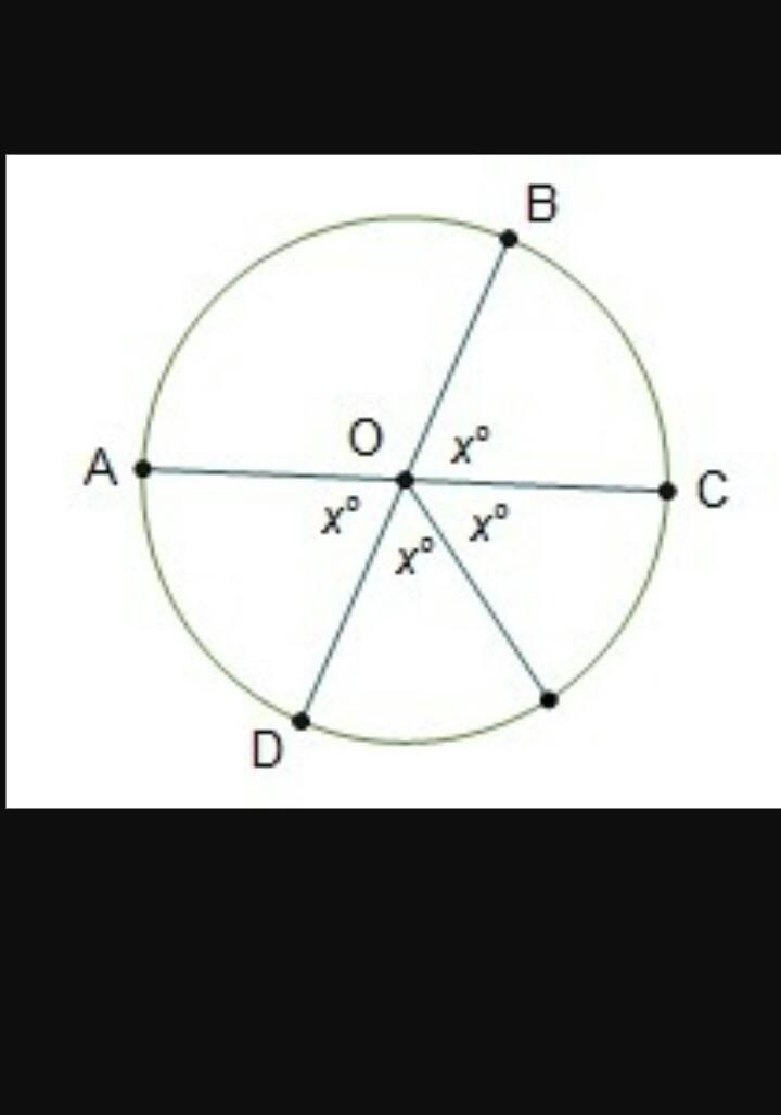 In circle O, AC and BD are diameters. Circle O is shown. Line segments B D and A C-example-1