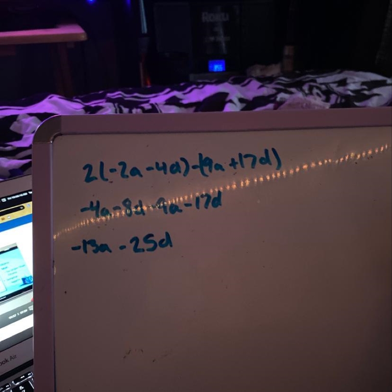 2(-2a-4d)-(9a+17d) combining like terms-example-1