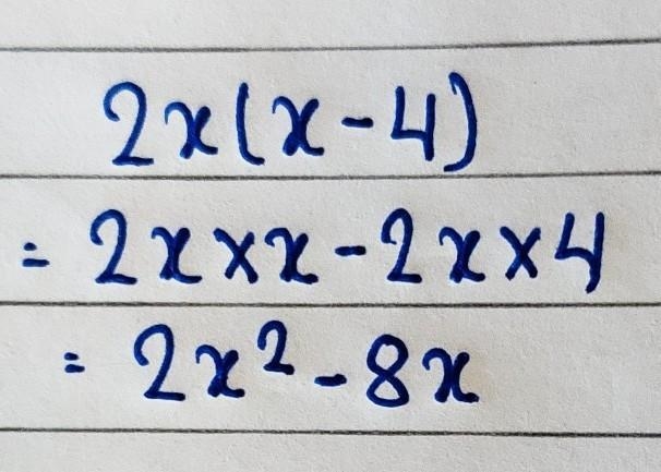 What is the product? 2x(x-4) 2x2-4 O 2x2-8 2x2 - 4x B 2x2-8x​-example-1