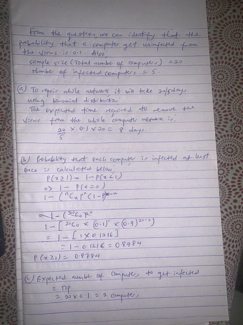 (Computer project in Matlab) Twenty computers are connected in a network. One computer-example-1