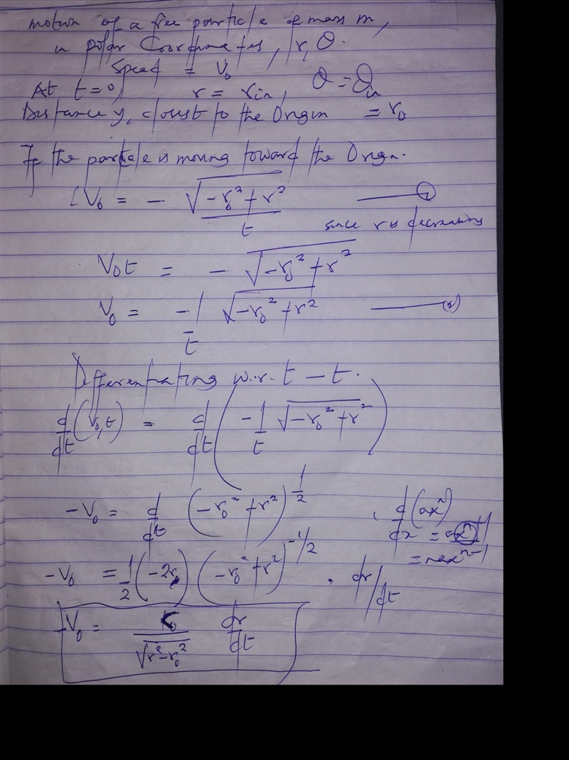 Consider the motion of a free particle, of mass m, described in polar coordinates-example-1