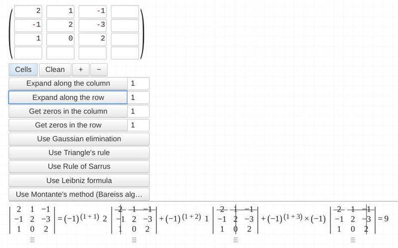 (a) Find the determinant D of the 3 X 3 D=|2 1 -1 | |-1 2 -3| |1 0 2 | (b) Use the-example-1