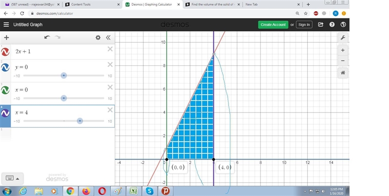 Find the volume of the solid of revolution formed by rotating about the x--axis the-example-1