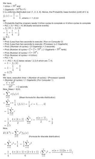 A computer program requires C clock cycles (in billions) for completion, where C is-example-1