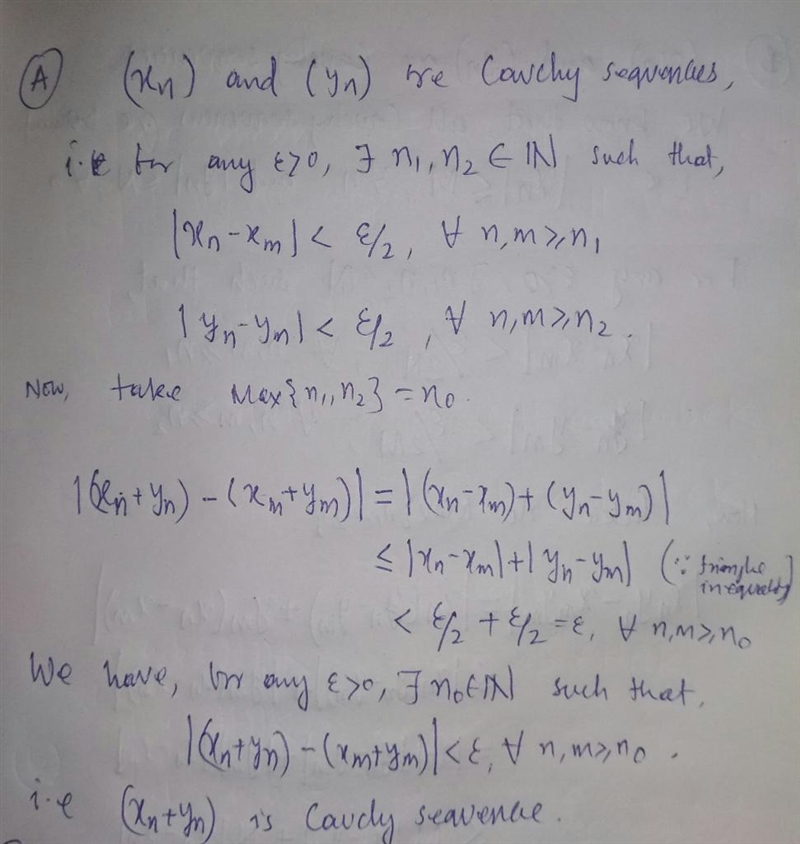 Exercise 2.6.3. If (xn) and (yn) are Cauchy sequences, then one easy way to prove-example-1