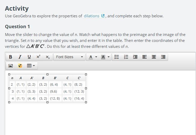 Move the slider to change the value of n. Watch what happens to the preimage and the-example-1