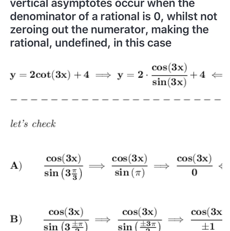 Which of the following are vertical asymptotes of the function y=2cot3[x]+4 check-example-1