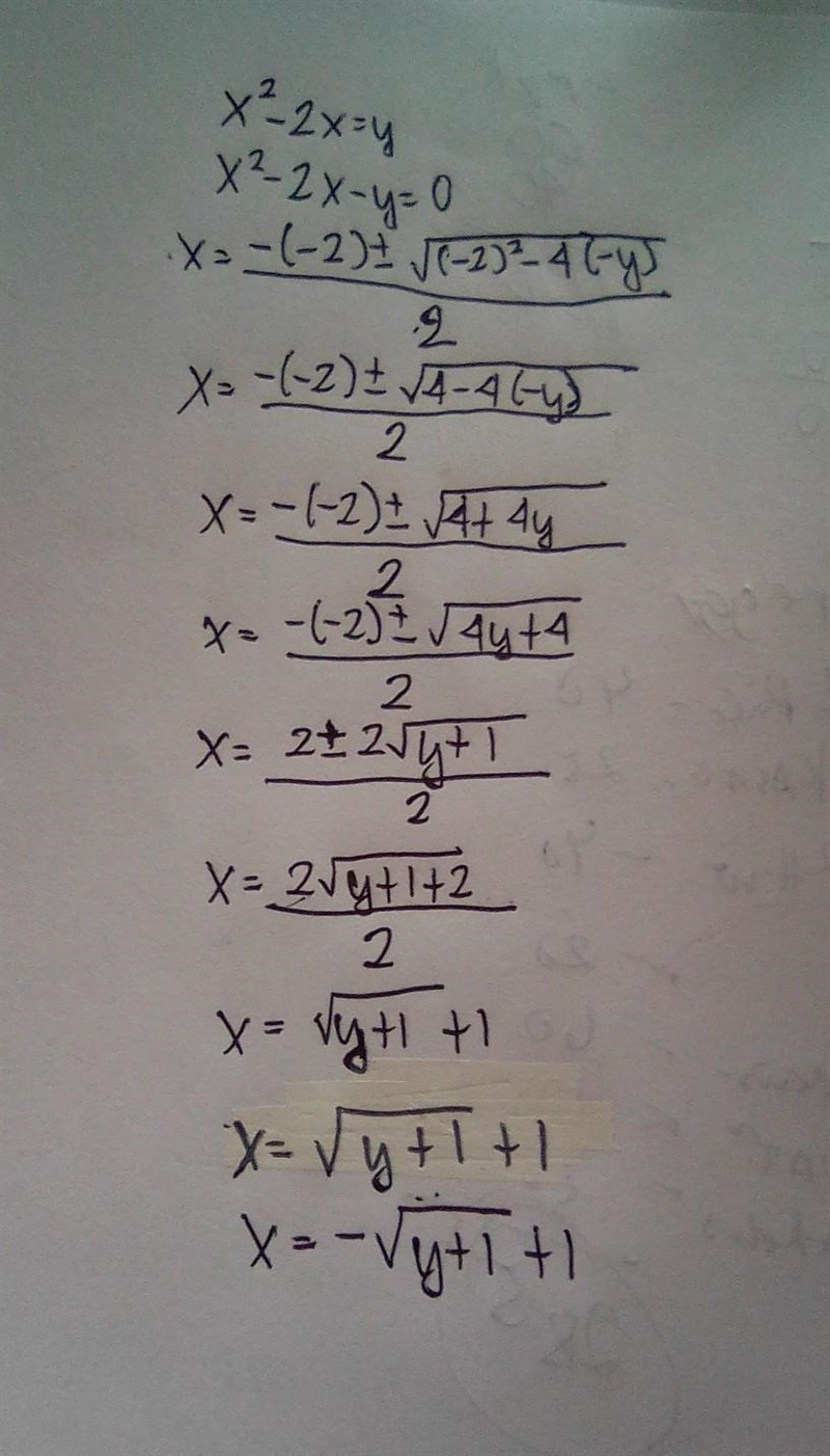 What are the solutions of this quadratic? Y=X^2 -2X-example-1