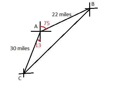 Two ships leave at harbor at the same time. When ship travels on a bearing South 13° west-example-1