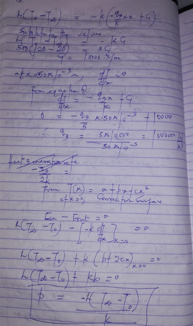 One-dimensional, steady-state conduction with uniform internal energy generation occurs-example-1