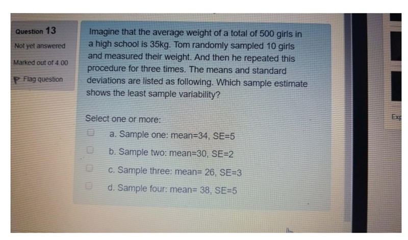 Imagine that the average weight of a total of 500 girls in a high school is 35kg. Tom-example-1