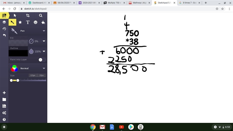 Multiply 750 x 38 step by step plzzz-example-1