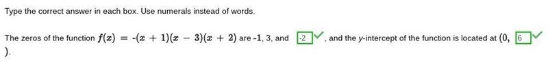 The zeros of the function are , 3, and , and the y-intercept of the function is located-example-1