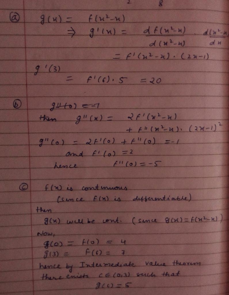 You are permitted to use your calculator to solve an equation, find the derivative-example-1