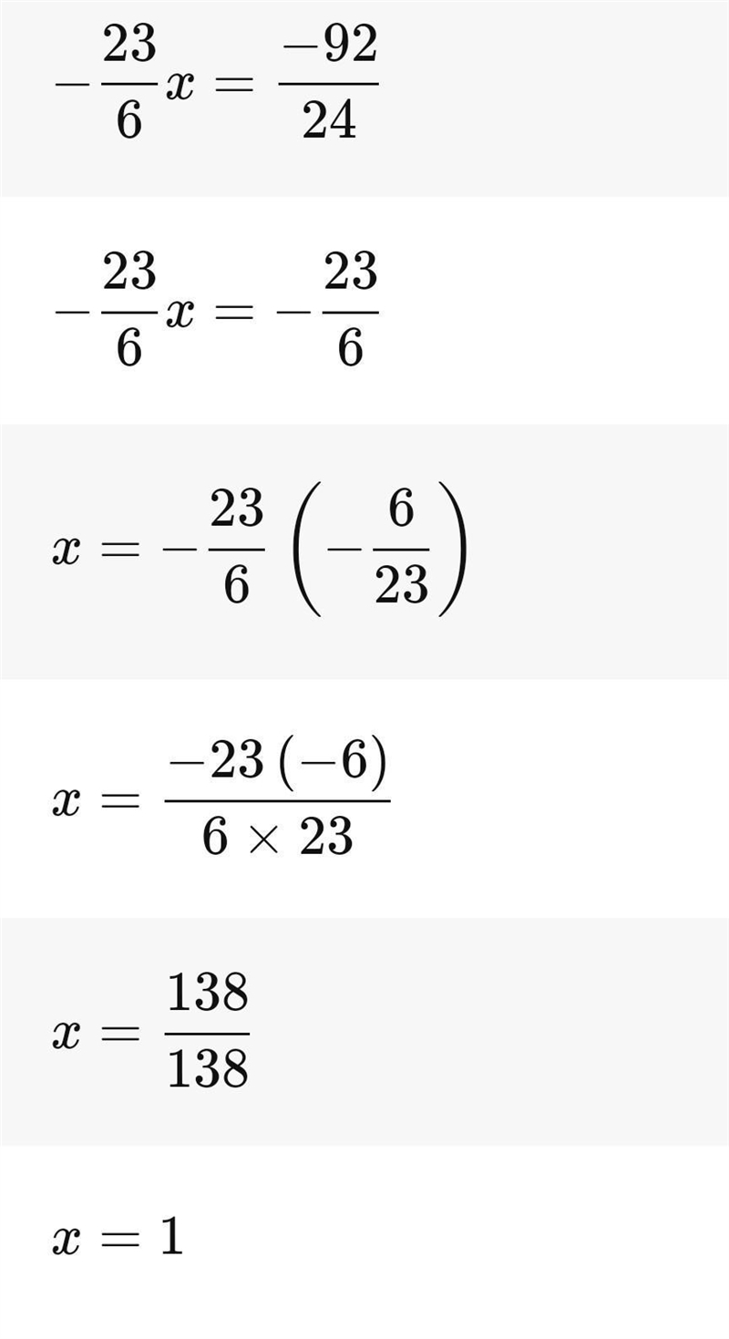 Solve and show work -1/2(2/3x-3/4)-7/2x=-83/24-example-3