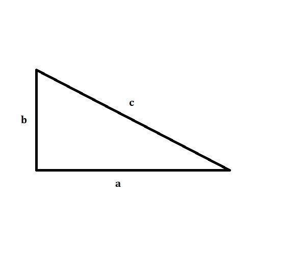 The legs of a right triangle are represented by a and b, and the hypotenuse of the-example-1