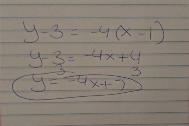 Write an equation in standard form of the line that passes through (1, 3) and has-example-1