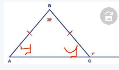 ABC is an isosceles triangle. Solve for x. In your final answer, include all of the-example-1