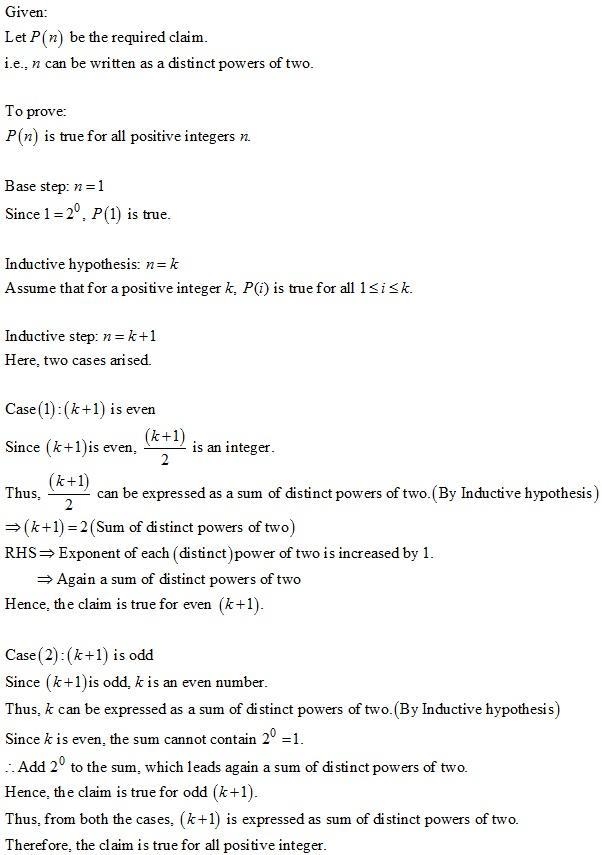 . Use strong induction to show that every positive integer can be written as a sum-example-1