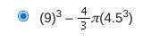 A sphere with a diameter of 9 units fits exactly in the clear glass cube as shown-example-1