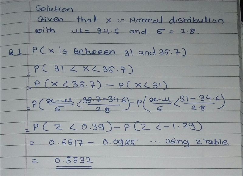 The weight for crates of eggs is normally distributed with a mean weight of 34.6 pounds-example-1