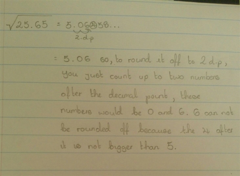 Find the square root of √25.65 and correct upto 2 decimal places​-example-1