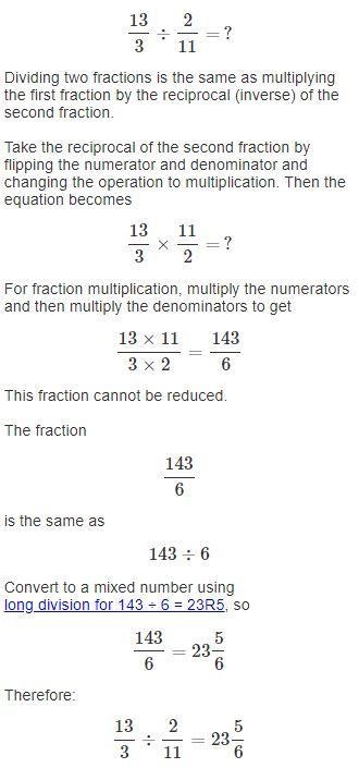 What integer is closest to 13/3 divided 2/11 I have been looking at this for while-example-1