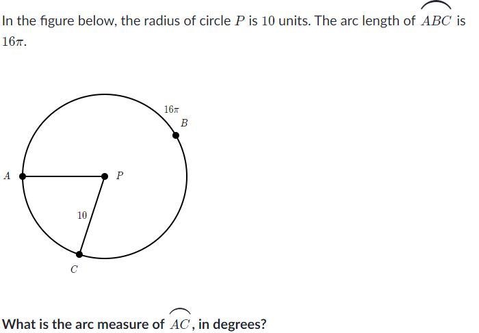 What is the arc measure of \stackrel{\LARGE{\frown}}{AC} AC ⌢ A, C, start superscript-example-1