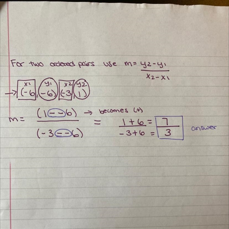 HELP What is the slope of the line that contains points (-6, -6) and (-3, 1)?-example-1