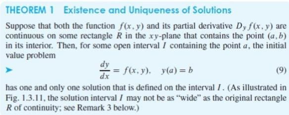 Consider xdy = 3ydx. (a) Apply Theorem 1 and show the equation has unique solution-example-1