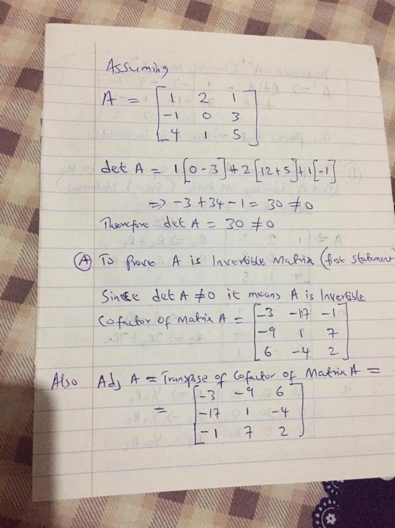 Select four statements from the invertible matrix theorem and show that all four statements-example-1