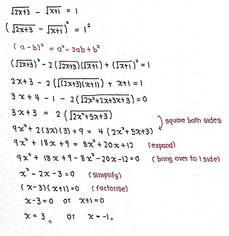 √(2x+3) -√(x+1)=1-example-1