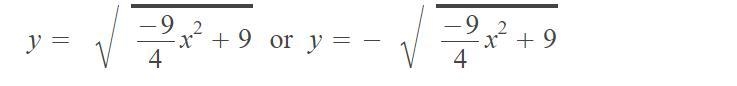 The intercepts 9x^2+4y^2=36-example-2