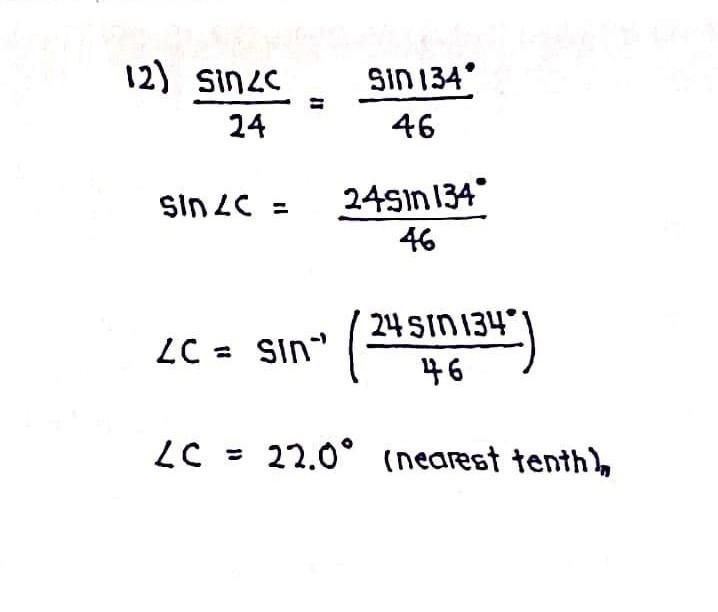 Part 3. Use the Laws of sines. Please show work. Round to the nearest tenth.​-example-4