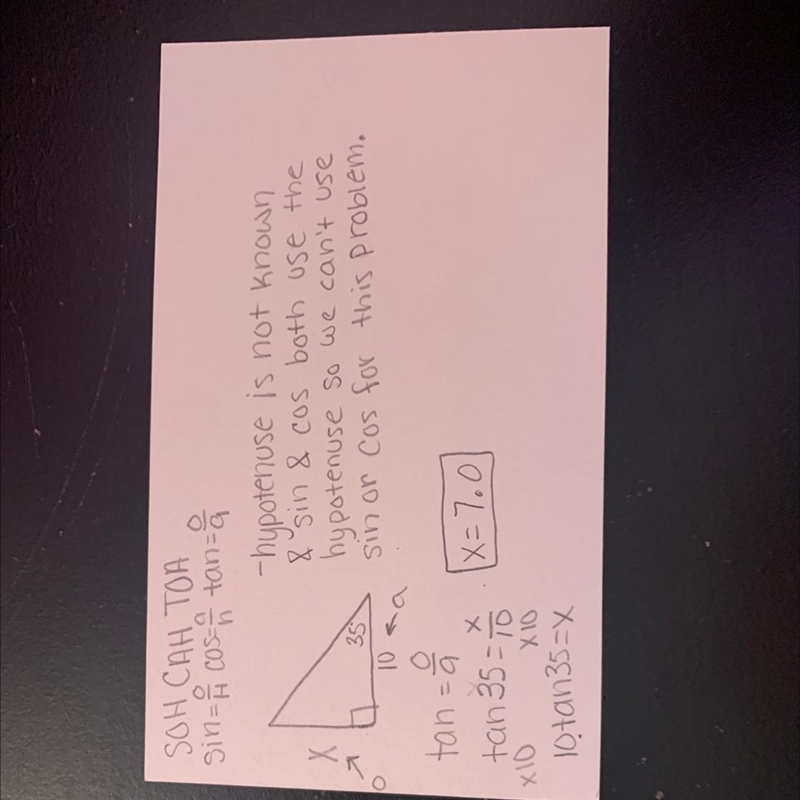 Find The value of X to the nearest tenth A 7.0 B 4.7 C 5.7 D 8.2-example-1