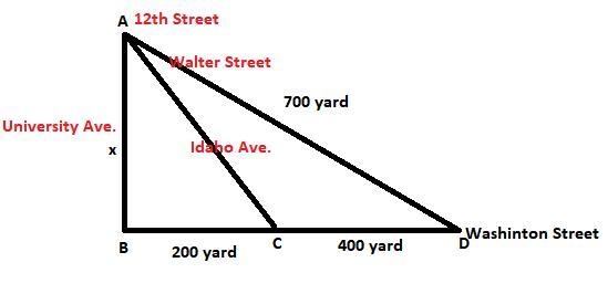 PROBLEM SOLVING 21. CITY MAP On the map below, Idaho Avenue bisects the angle between-example-1