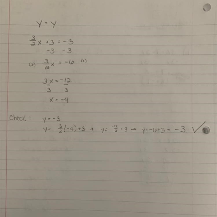 Y=3/2x+3 y=-3 solve.-example-1