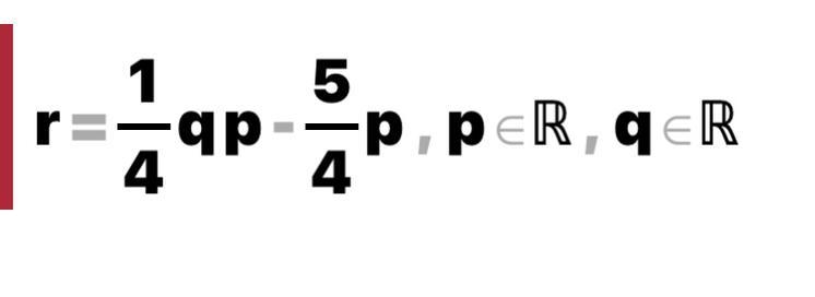 Solve for p in the literal equation 5p+4r=q P=-example-1