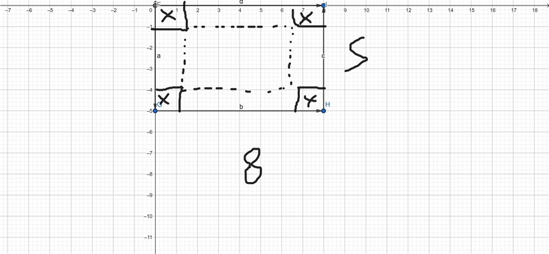 Squares of side x are cut from each corner of an 8 inches x 5 inch in rectangle, so-example-1