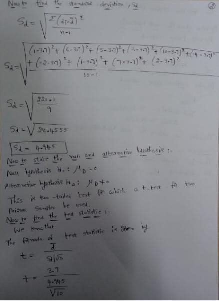 Test the given claim about the means of two populations. Assume that two dependent-example-2