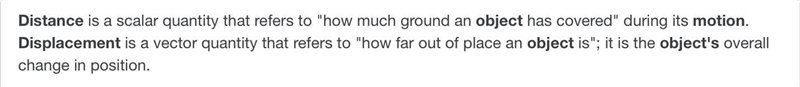 Which could describr the motion of an object in distance and displacement-example-1