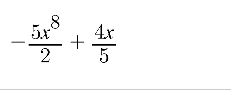 4x/5-5/2x^8 এর বিস্তৃতিতে শেষের তৃতীয় পদ নির্ণয়​-example-1