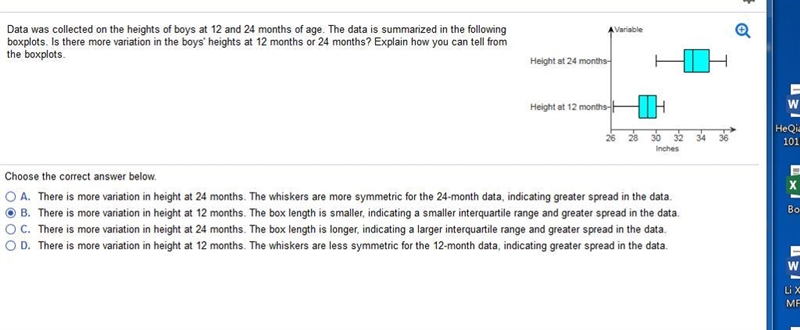 Data was collected on the heights of boys at 12 and 24 months of age. The data is-example-1