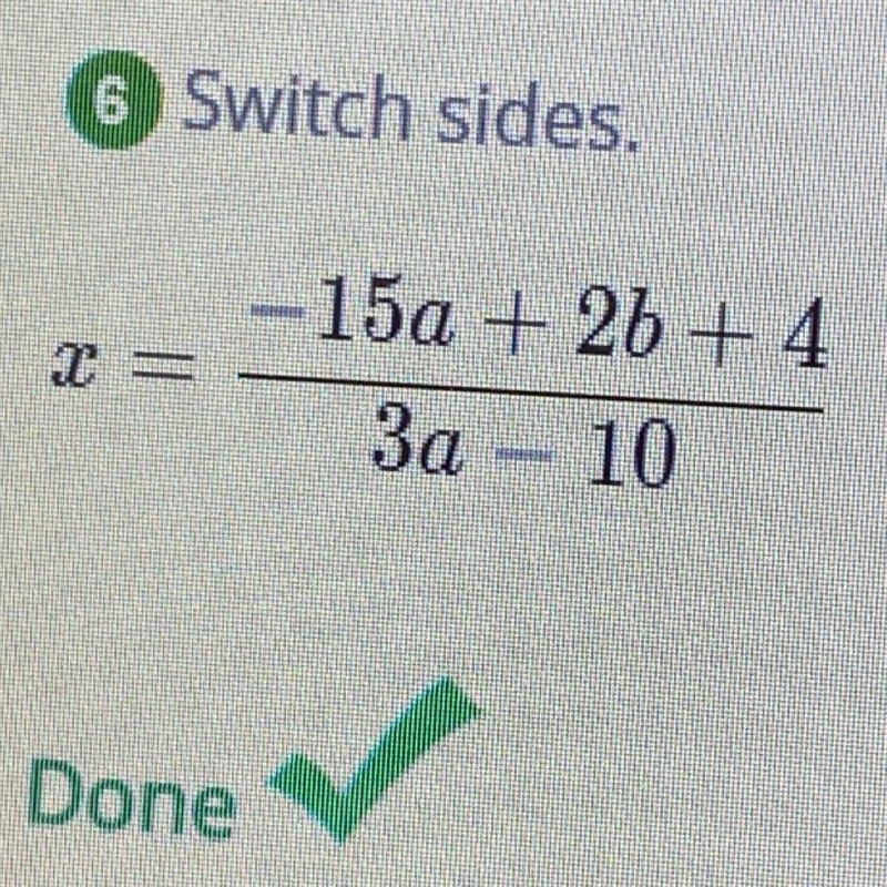 Solve 5(2x-3a)+2b=3ax-4, for x-example-1