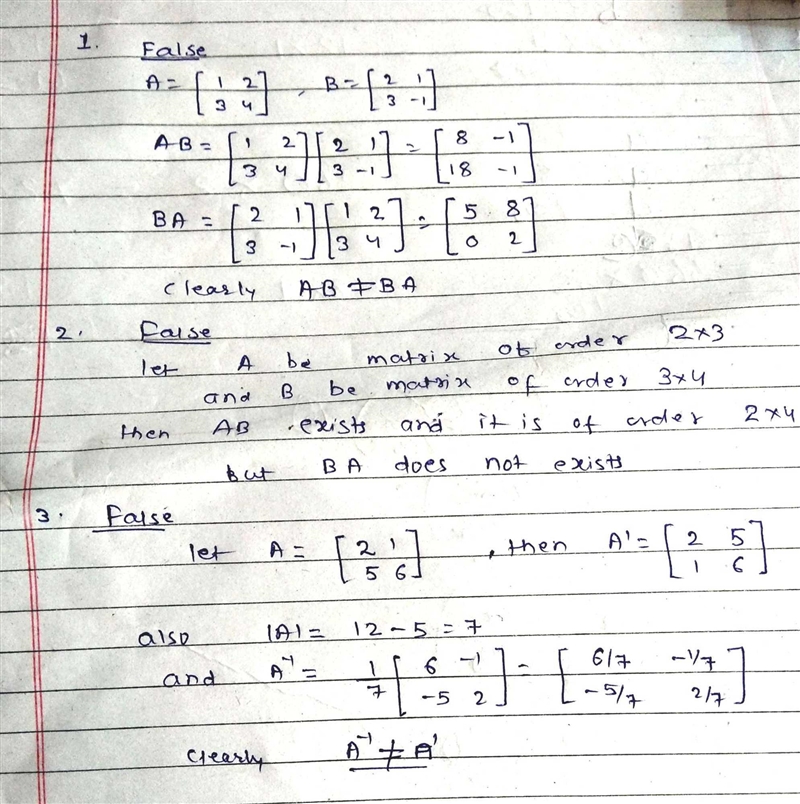 Matrix addition and subtraction are trivial. State truw false for the following: 1. Matrix-example-2