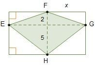 Kite EFGH is inscribed in a rectangle where F and H are midpoints of parallel sides-example-1